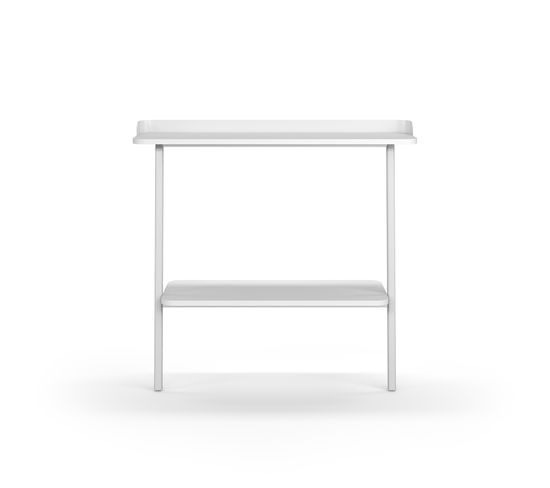 Table Console, Modèle Suomi 787 De Herdasa, En Mélamine Et Hêtre Massif. Blanc