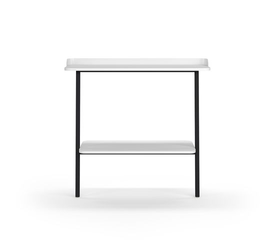 Table Console, Modèle Suomi 787 De Herdasa, En Mélamine Et Hêtre Massif. Blanc Et Noir