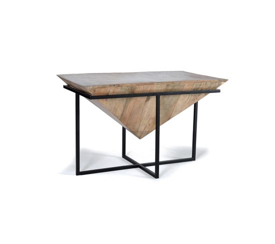 Table Basse - Naturel Et Noir -  62x100x60
