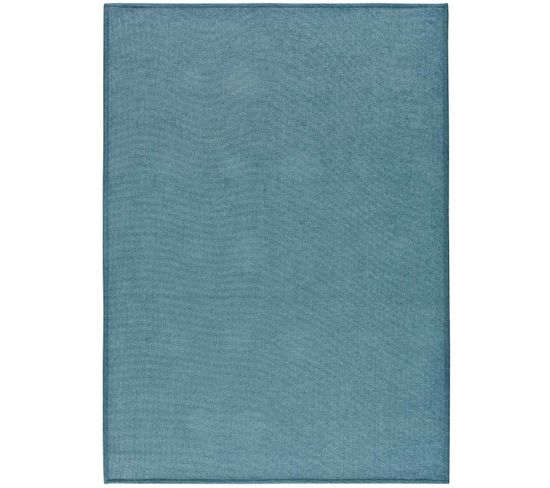 Tapis Intérieur 80x150 Cm Bleu Rectangulaire Harris Uni