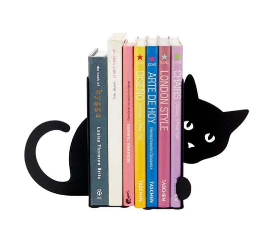 Serre-livres En Métal Noir Animaux Chat