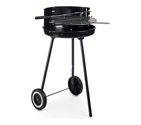 Chariots Barbecue à Charbon Avec Anse Et Roues 42.5x41.5x71cm - Noir