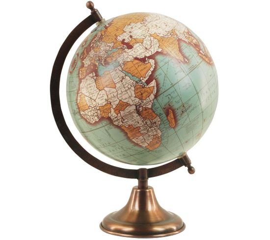 Globe Terrestre Vintage En Métal Polo