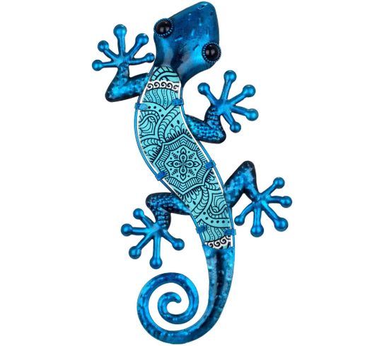 Gecko Décoratif En Métal Et Verre Arabesque