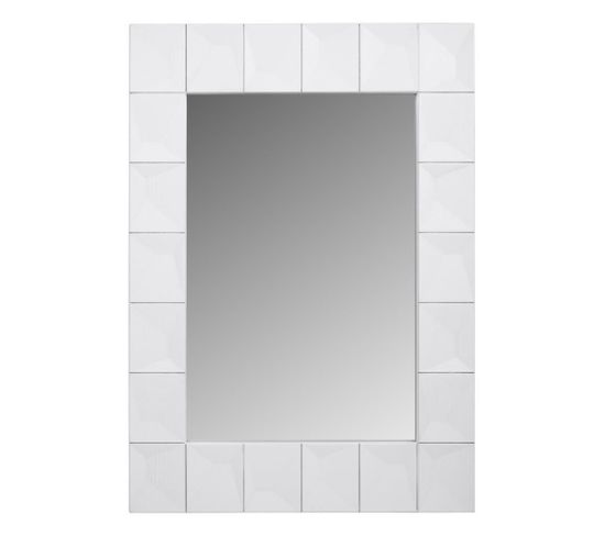 Miroir En Bois Laqué Blanc Et Gris 84x4,5x119h