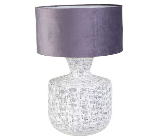 Lampe De Table En Métal Blanc 35x35x69h