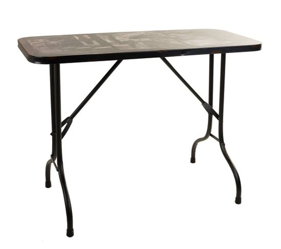 Table Rectangulaire En Métal Noir 100x47x75h