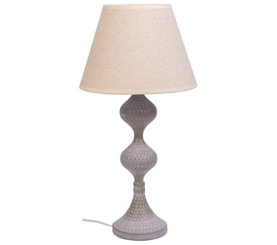 Lampe De Table En Métal Gris 25x25x50h