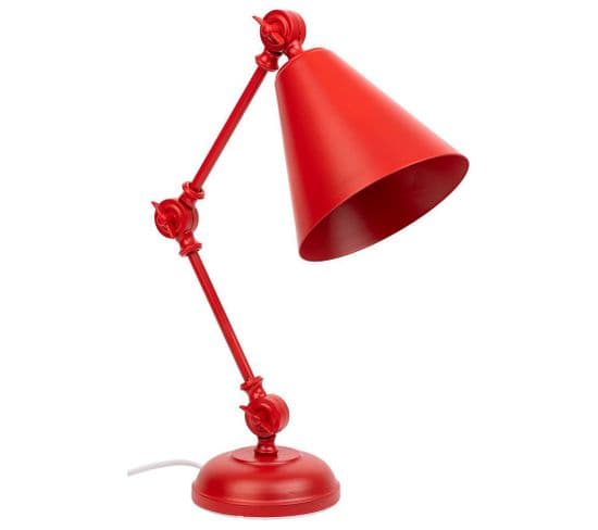 Lampe De Bureau En Métal Rouge 24x15x45h