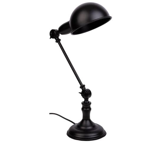 Lampe De Bureau En Métal Noire 23x15x50h