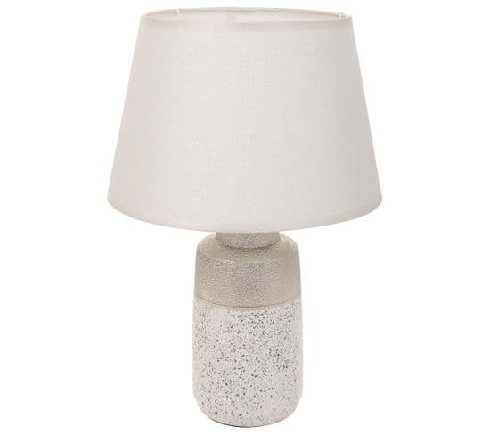 Lampe De Table En Céramique Argentée 12,5x12,5x30,5h