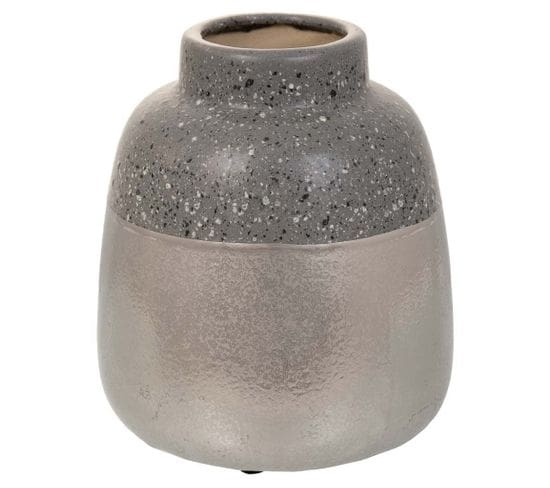 Vase En Céramique Argentée 15x15x16,5h