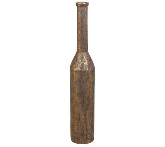 Vase En Polyrésine Marron 17,5x17,5x100h