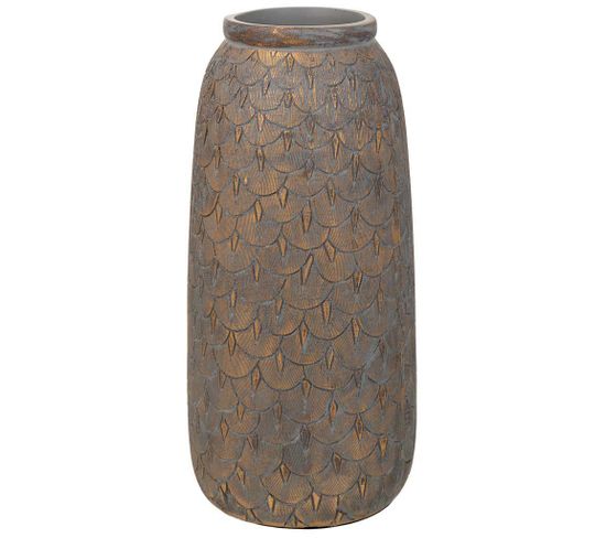 Vase En Polyrésine Marron 15x15x31h