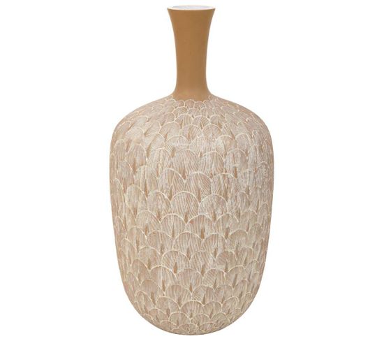 Vase En Polyrésine Blanche 21,5x21,5x41h
