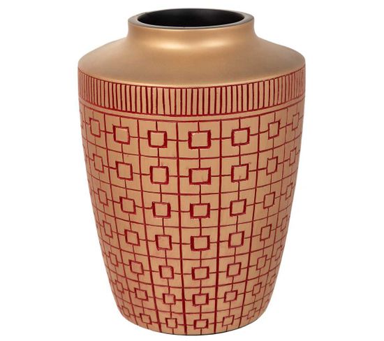 Vase En Polyrésine Rouge 18x18x24h
