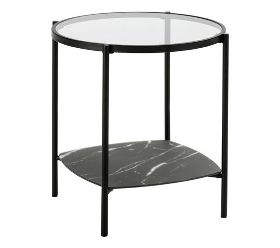 Table d'appoint D.48,5 cm KELLY imitation marbre noir