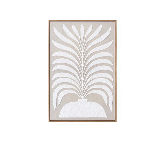 Tableau En Toile De Lin Avec Impression En Couleur Blanc 93x63cm