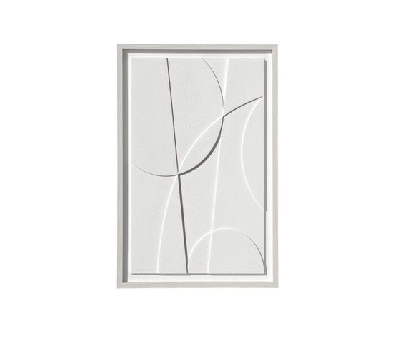 Tableau Texturisé Avec Un Design Abstrait En Blanc Cassé Et Un Cadre En Bois 90x60cm