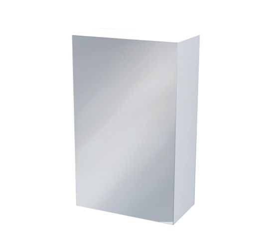 Miroir Armoirette Simple - 40x65cm - Blanc - Mélaminé Et Façade Verre Miroir