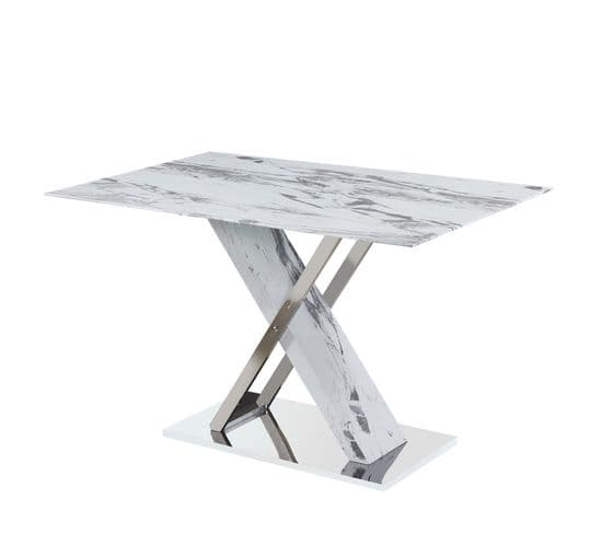 Table En Verre Blanc 78x140x90cm