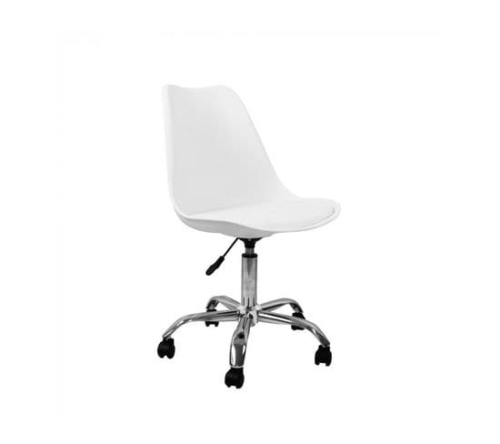 Chaise à Roulettes Polypropylène Blanc Color 97x47x58cm