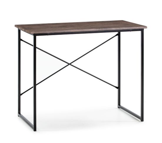 Bureau Cáceres Noir,table Pour PC, Style Industriel, 90 Cm Longueur