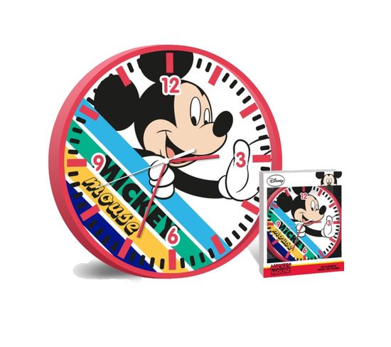 Horloge Murale - Disney Mickey - Rouge - 25 Cm