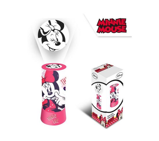 Veilleuse Projecteur - Disney Minnie  -things Life - Rose Et Blanc - 19 Cm