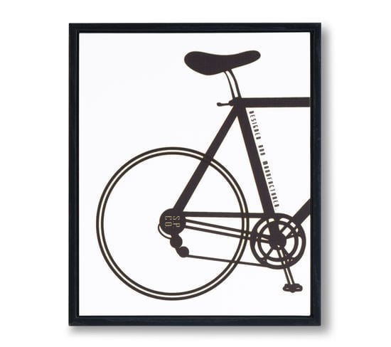 Bycicle - Tableau Décoratif 30 X 25 Cadre Noir