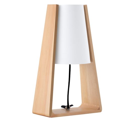 Serik - Lampe De Table En Bois Blanc Style Nordique