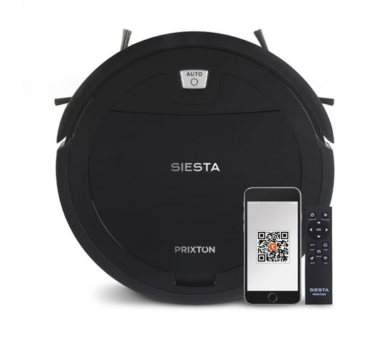 Aspirateur Robot Siesta - Aspire Et Lave - Wifi - App - Noir