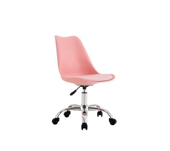 Chaise à Roulettes Polypropylène Rose Color 97x47x58cm