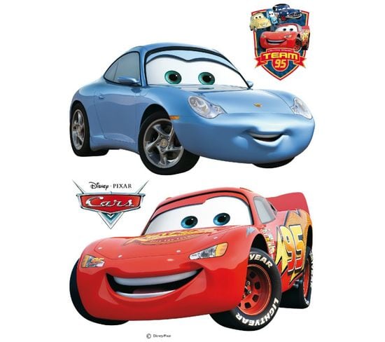 Stickers Géant Cars Flash Mcqueen Et Sally
