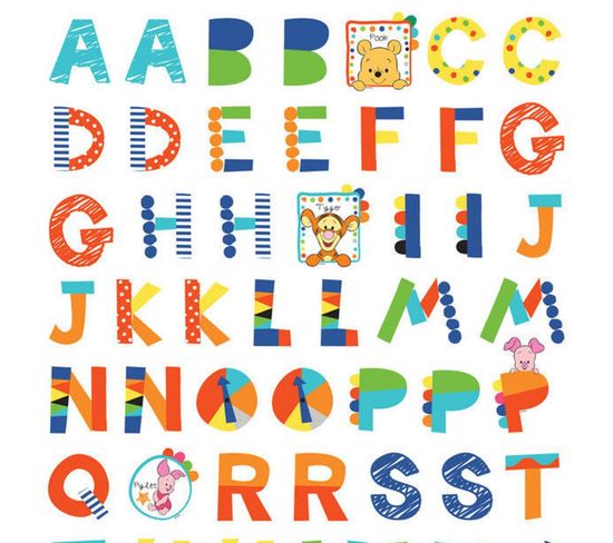 Stickers Géant Winnie L'ourson Alphabet Disney