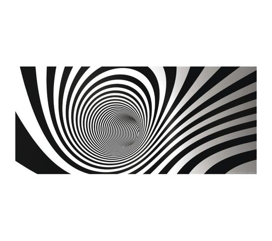 Black And White Spiral Wormhole, Photo Murale, 202 X 90 Cm, 1 Part
