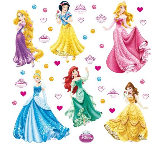 Minis Stickers 6 Princesses Disney - 30 Cm X 30 Cm