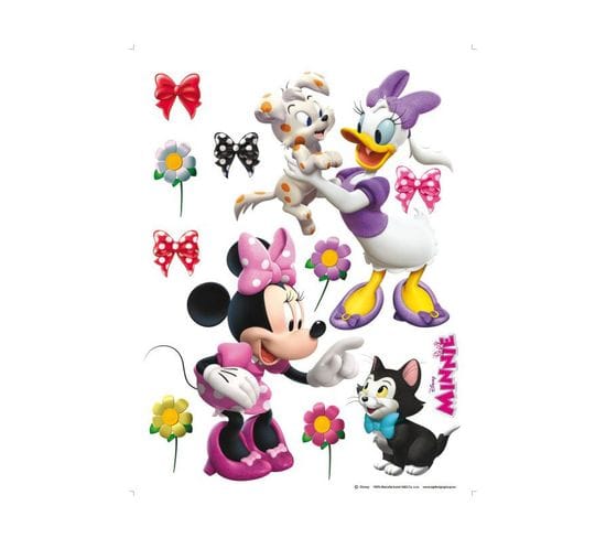Stickers Géant Minnie Et Daisy Animaux Disney