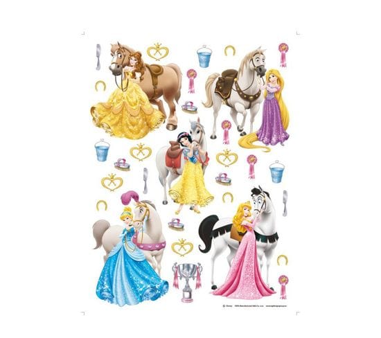 31 Stickers Géant Chevaux Et Princesse Disney