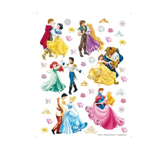 36 Stickers Géant Prince Et Princesse Disney