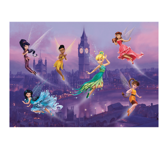 Poster Intissé Xxl - Fée Clochette Disney Et Ses Amies à Londres - 255 Cm X 180 Cm