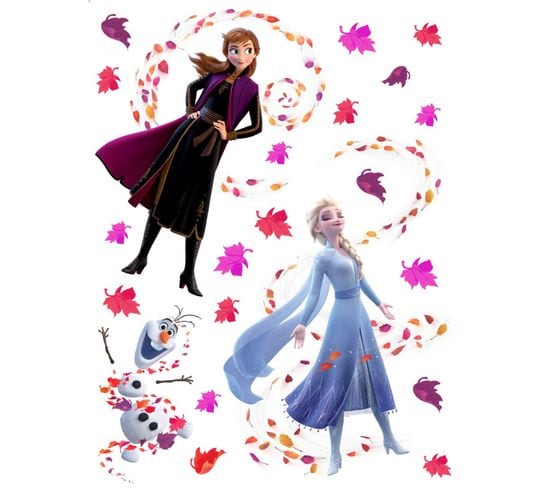 Stickers Géants Disney - La Reine Des Neiges 2 - Modèle Vent D'automne 65 Cm X 85 Cm