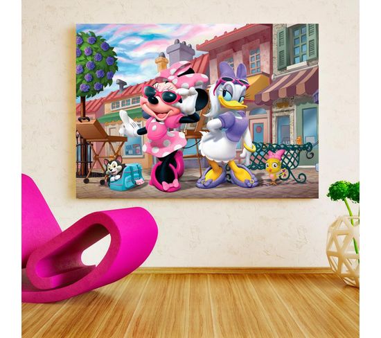 Poster Xxl Intisse Minnie Et Daisy En Ville Disney 155x115 Cm