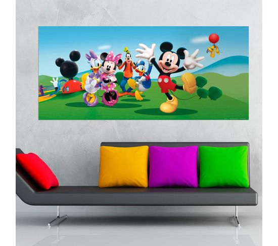 Poster Géant La Maison De Mickey Disney Intisse 202x90 Cm