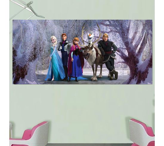 Poster Géant La Reine Des Neiges Disney Frozen Intisse 202x90 Cm
