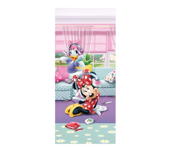 Poster Porte Minnie Et Daisy Disney Intisse 90x202 Cm