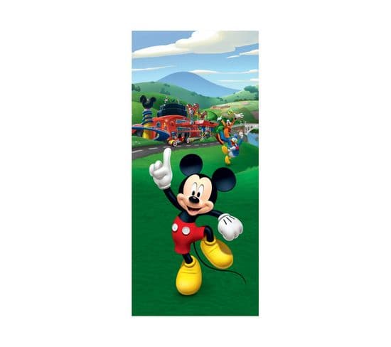 Poster Pour Porte Mickey Mouse Et Ses Amis Donald Et Pluto De Disney Intisse 90x202 Cm