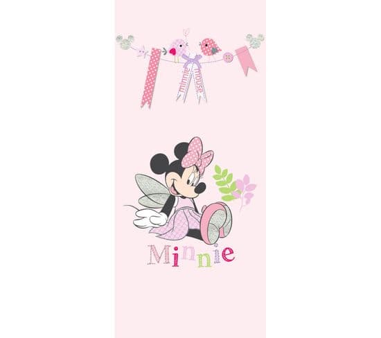 Poster De Porte Intissé - Disney Minnie Mouse - Modèle Minnie En Fée - 90 Cm X 202 Cm