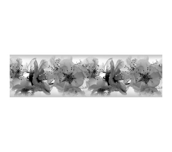 Frise Auto-collante Orchidées Noir Et Blanc - 1 Rouleau De 14 Cm X 500 Cm