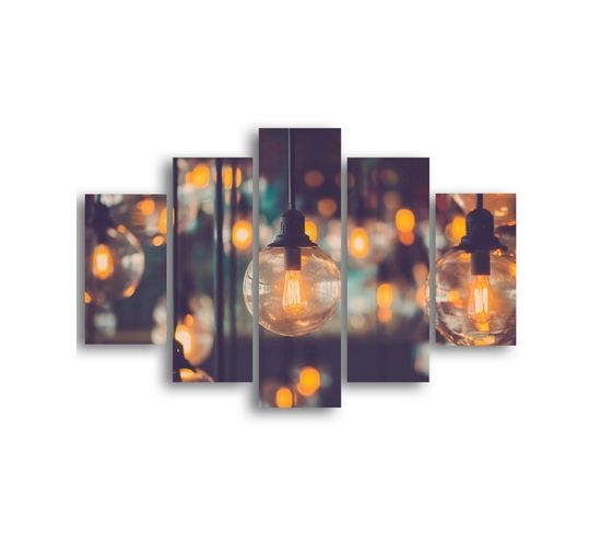 Tableau - Lumières -  Multicouleur En Mdf, 95 X 0,3 X 60 Cm